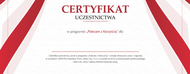 Intelus Certyfikat